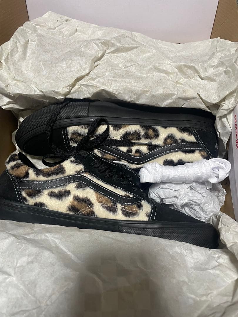 靴 supreme vans leopard black old skool 8.0