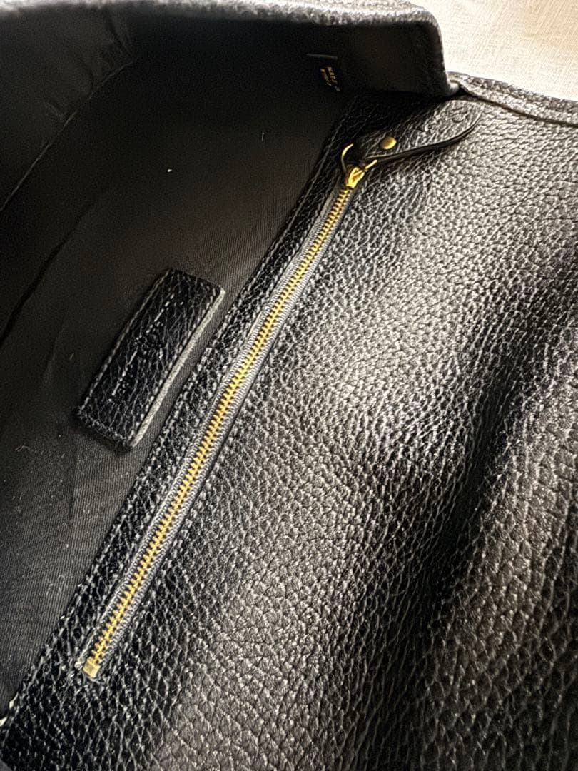 ラルフローレン黒 レザー メッセンジャーバッグ