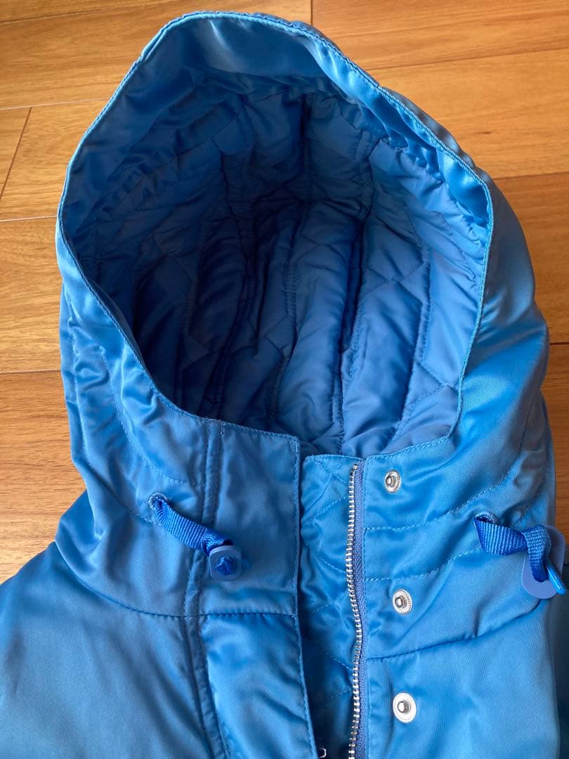 【HUNTER】フード付きブルーロング エコダウンジャケット