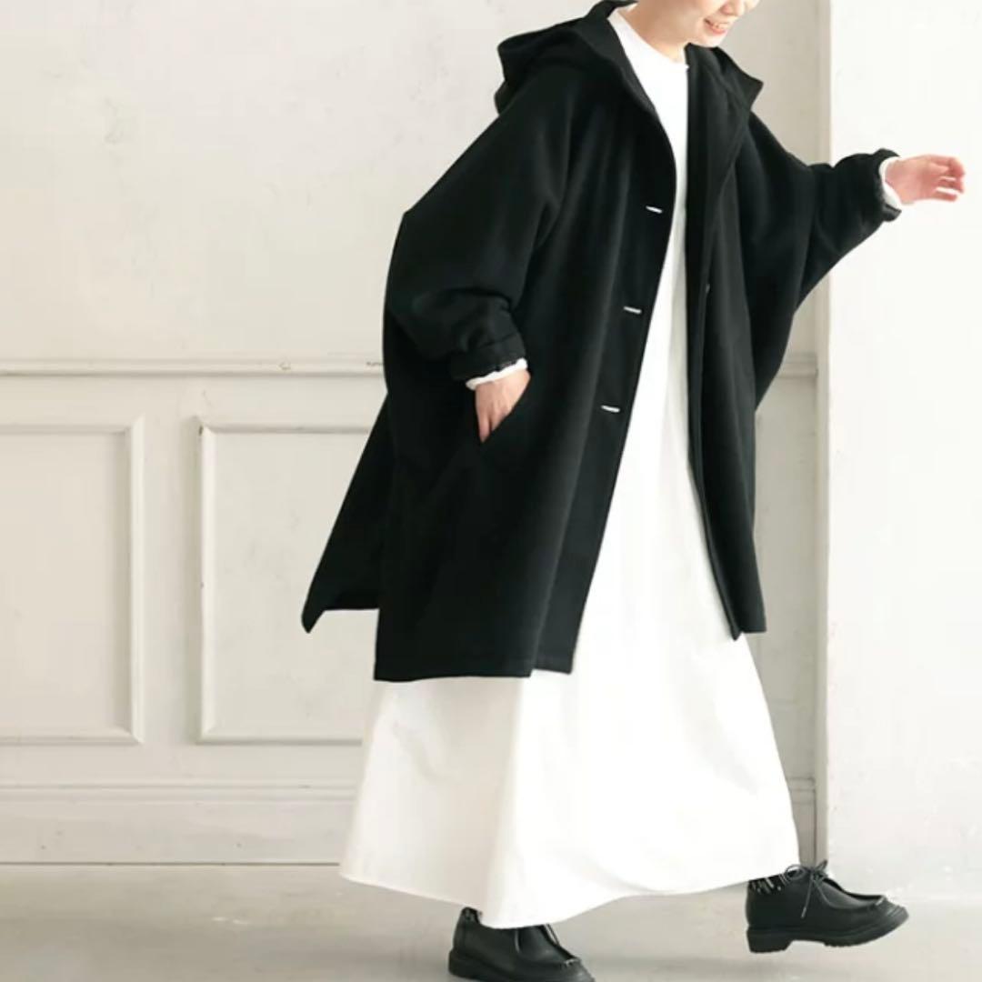 ソウルベリー クロヤギさんからお手紙ついた ふわっとかぶるだけの黒いポンチョ