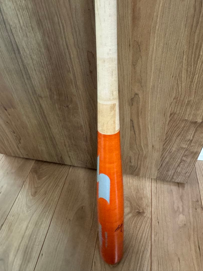 梅野　阪神　サイン入りバットオレンジ 木製バット モデル番号44 SSK