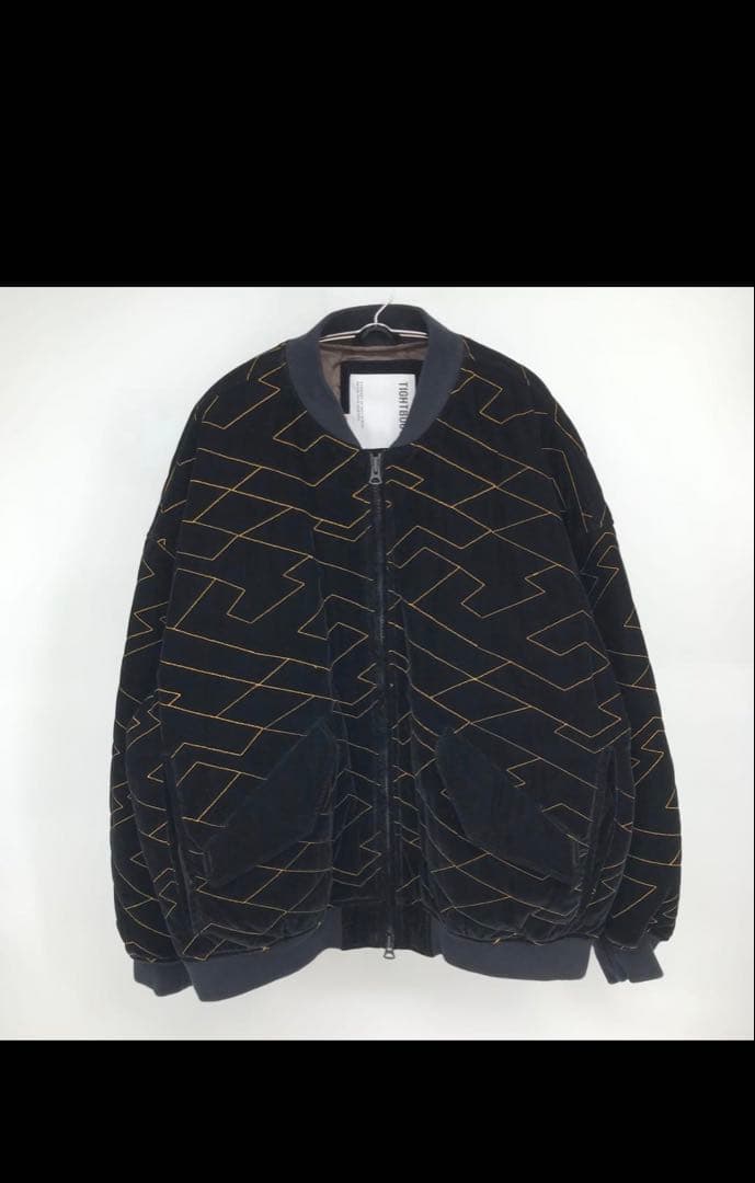 タイトブース　ボンバージャケット　L　ブラック　ベロア