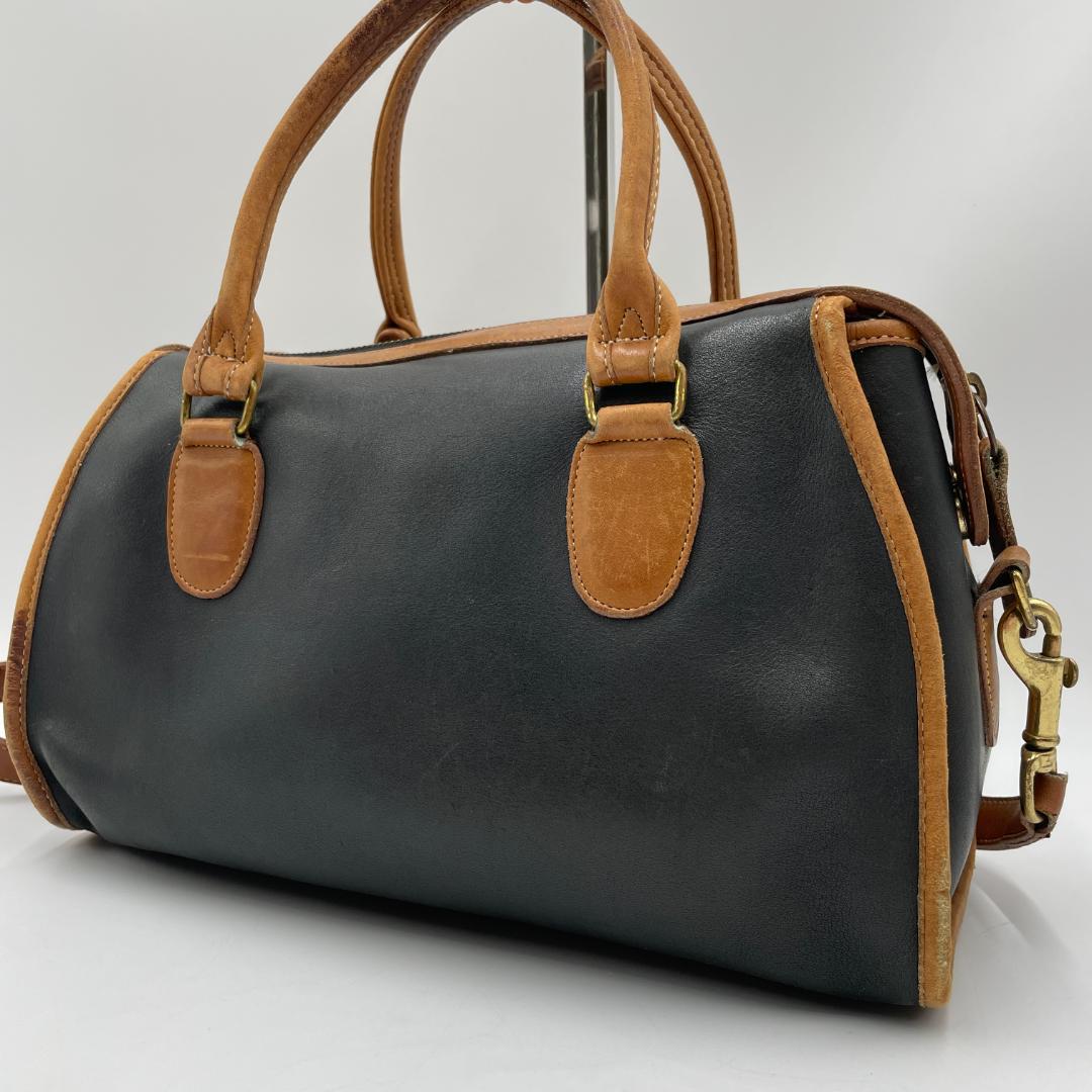 良品 COACH ミニボストンバッグ レザー ブラック 2way オールドコーチ