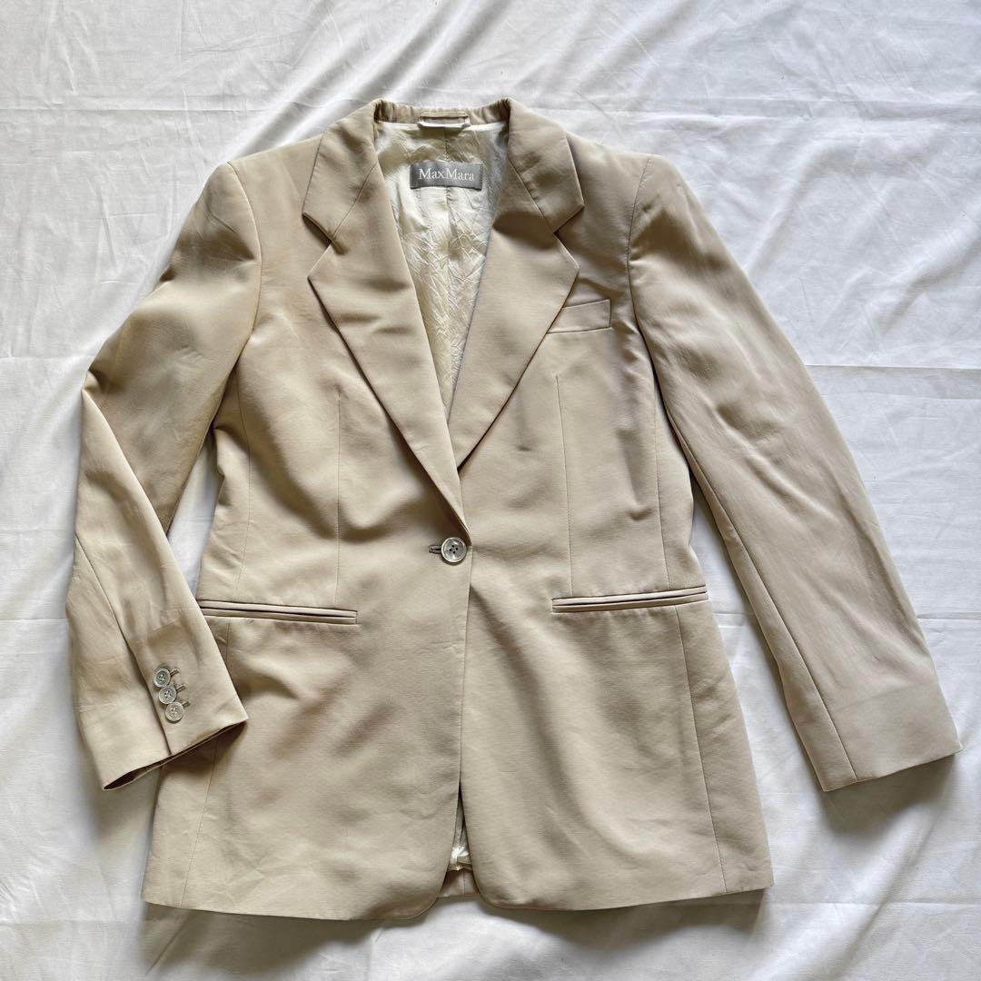 大きいサイズ42 MaxMara セットアップ　グレージュ　　パンツスーツ