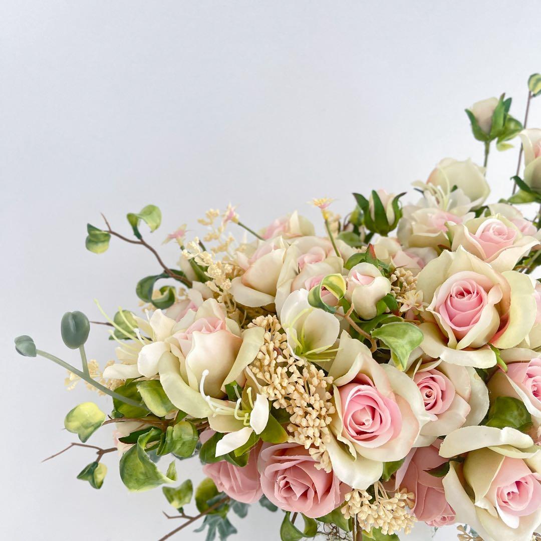 光触媒フラワーアレンジメント｜ローズを贅沢に束ねた くすみカラーの高級アレンジ