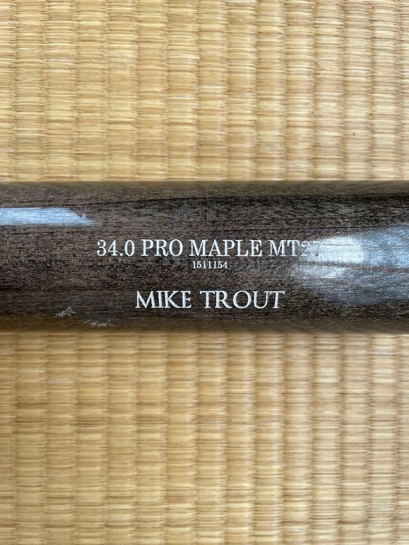 硬式木製バット　オールドヒッコリー　マイクトラウトモデル　BFJマーク有り