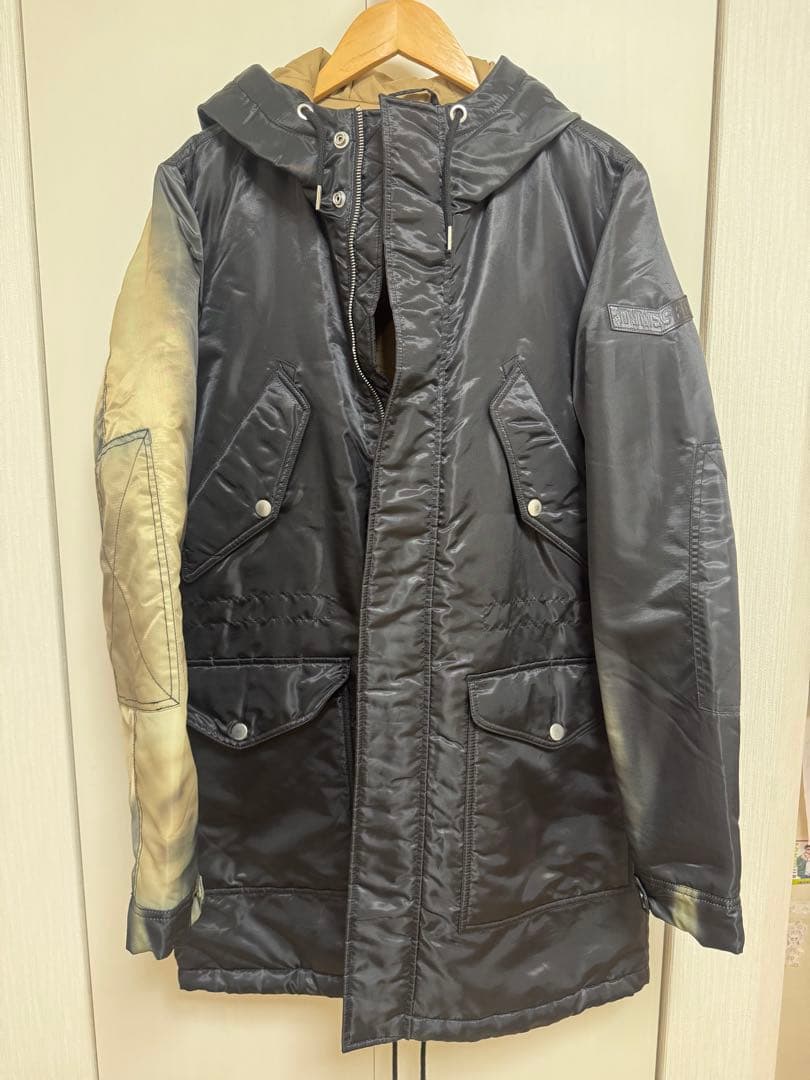 DIESEL フード付き バイカラー モッズコート L ディーゼル