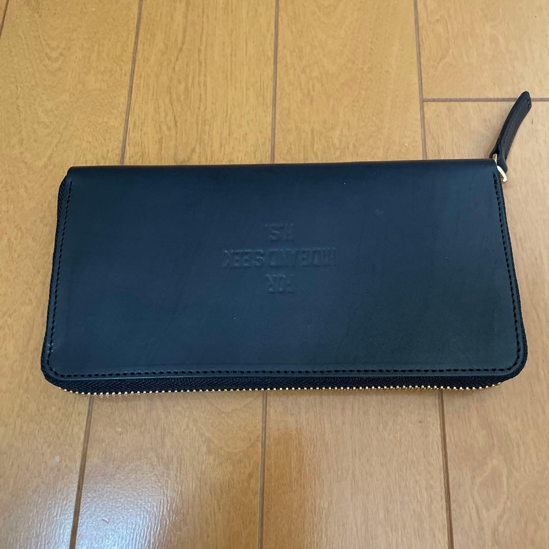HIDE AND SEEK leather wallet long 新品黒