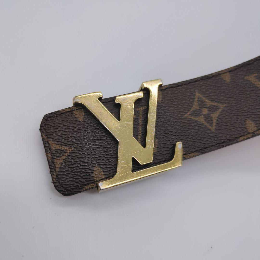 【人気モデル】ルイヴィトン☆ベルト モノグラム LVロゴ バックル ゴールド金具