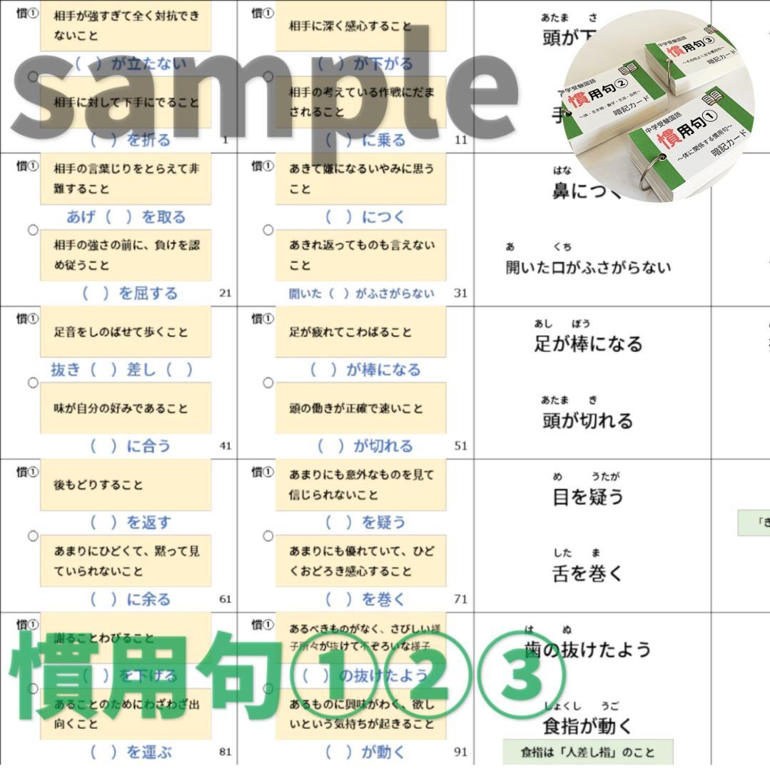 中学入試国語【069】受験に出る重要語句セット　サピックス　言葉ナビ上下対応