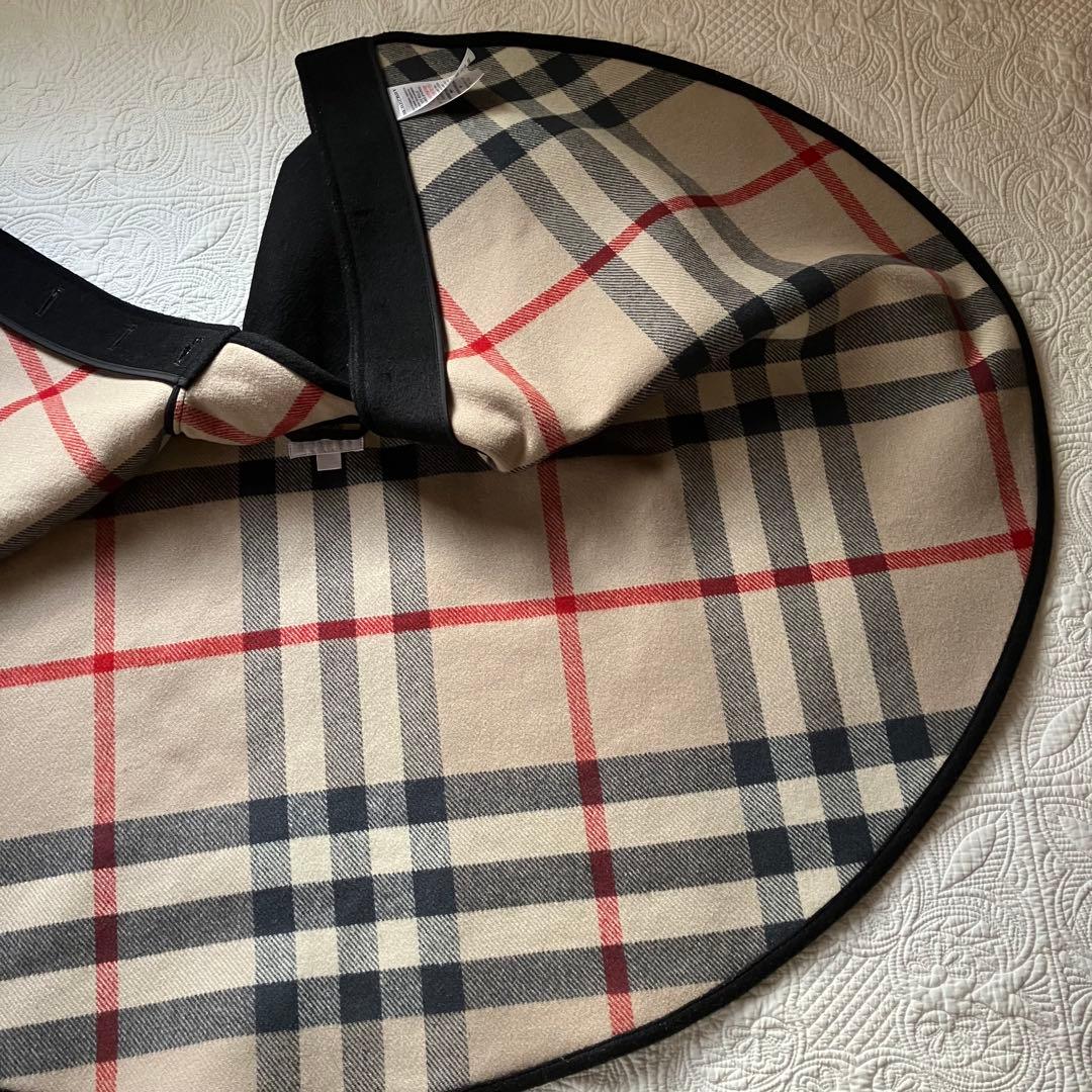 バーバリー　マントコート　ケープ　ポンチョ　ノバチェック　ブラック　サイズL