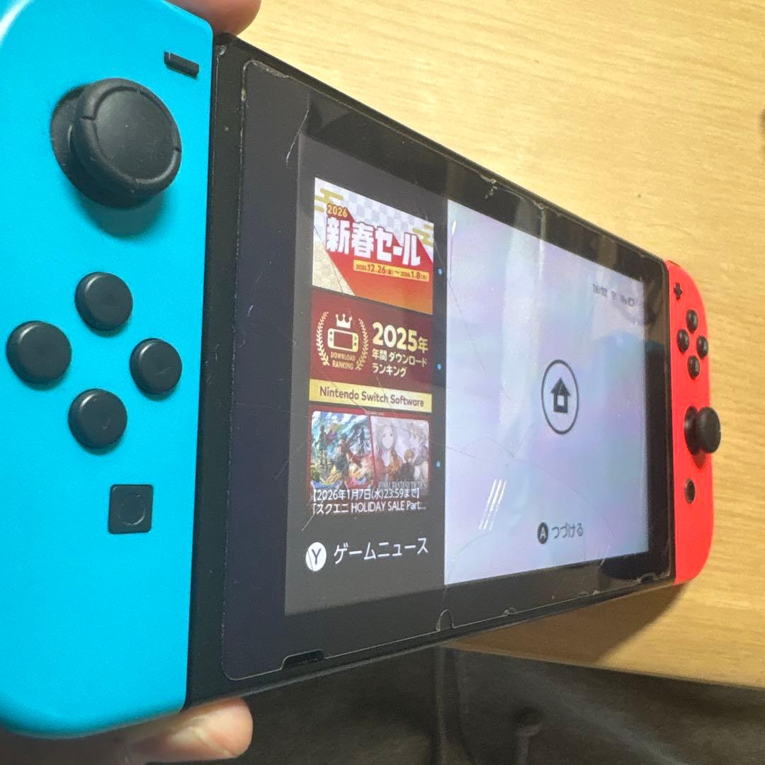 ジャンク品Nintendo Switch 本体 青/赤 充電器付き