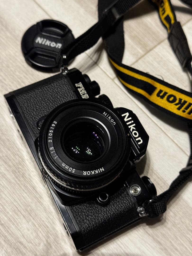 ニコン FM2 フィルムカメラ Nikkor50mm f/1.8 レザーケース付