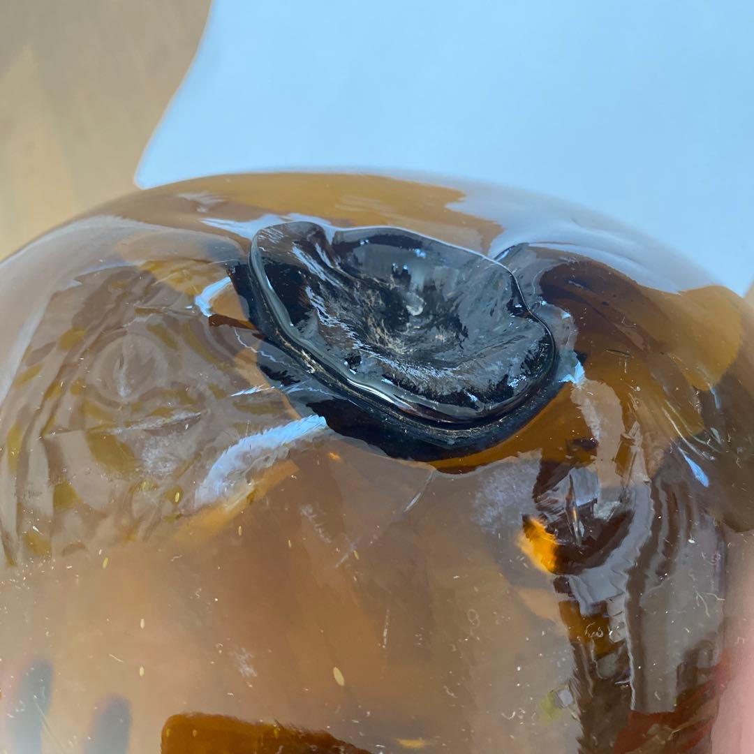ガラス玉　浮き玉　茶色