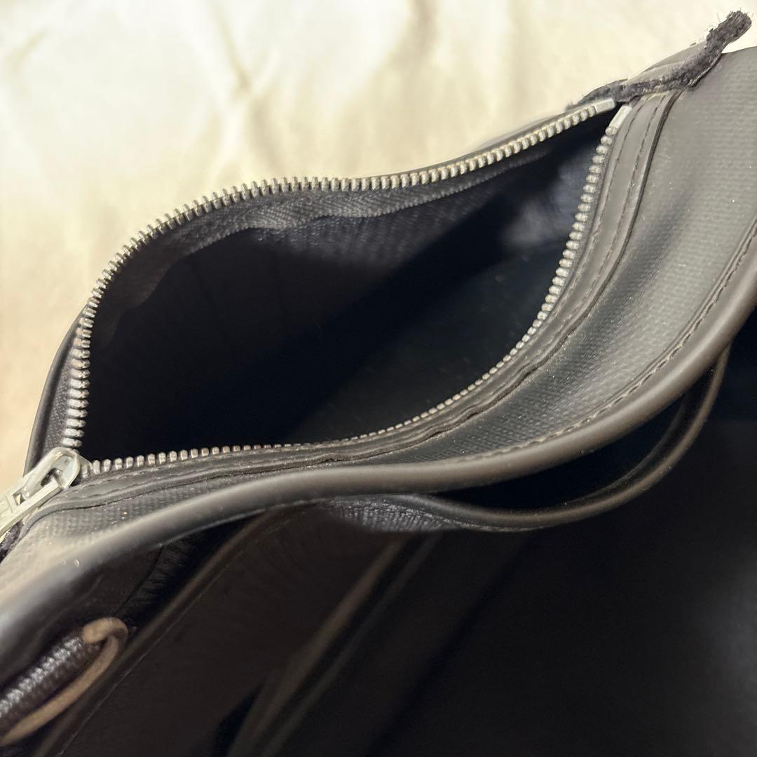 ラゲッジレーベル　ショルダーバッグ　メッセンジャーバッグ　青バッテン　大きめ