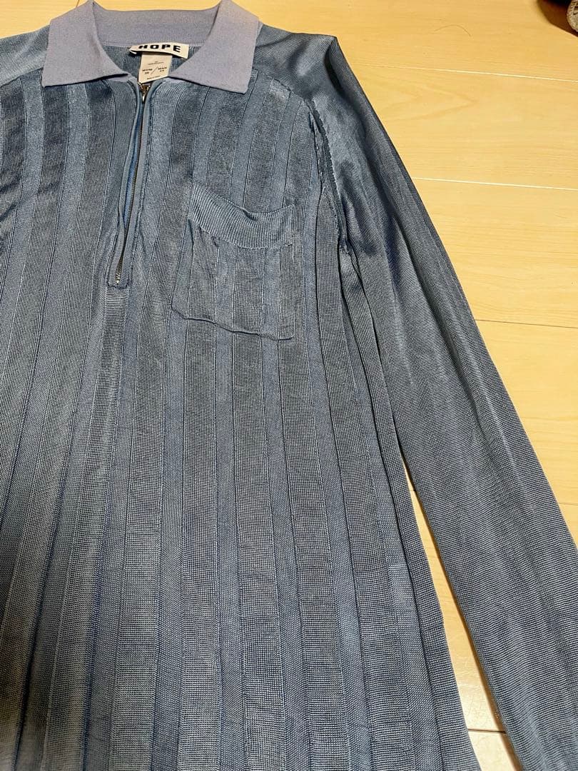 【定価4.7万】HOPE ポロニット　セーター　ブルー