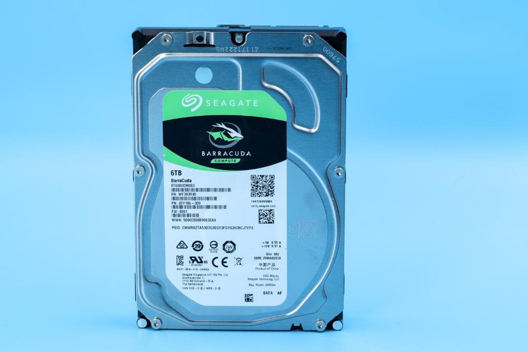 Seagate Barracuda 6TB 内蔵型HDD（使用時間少）