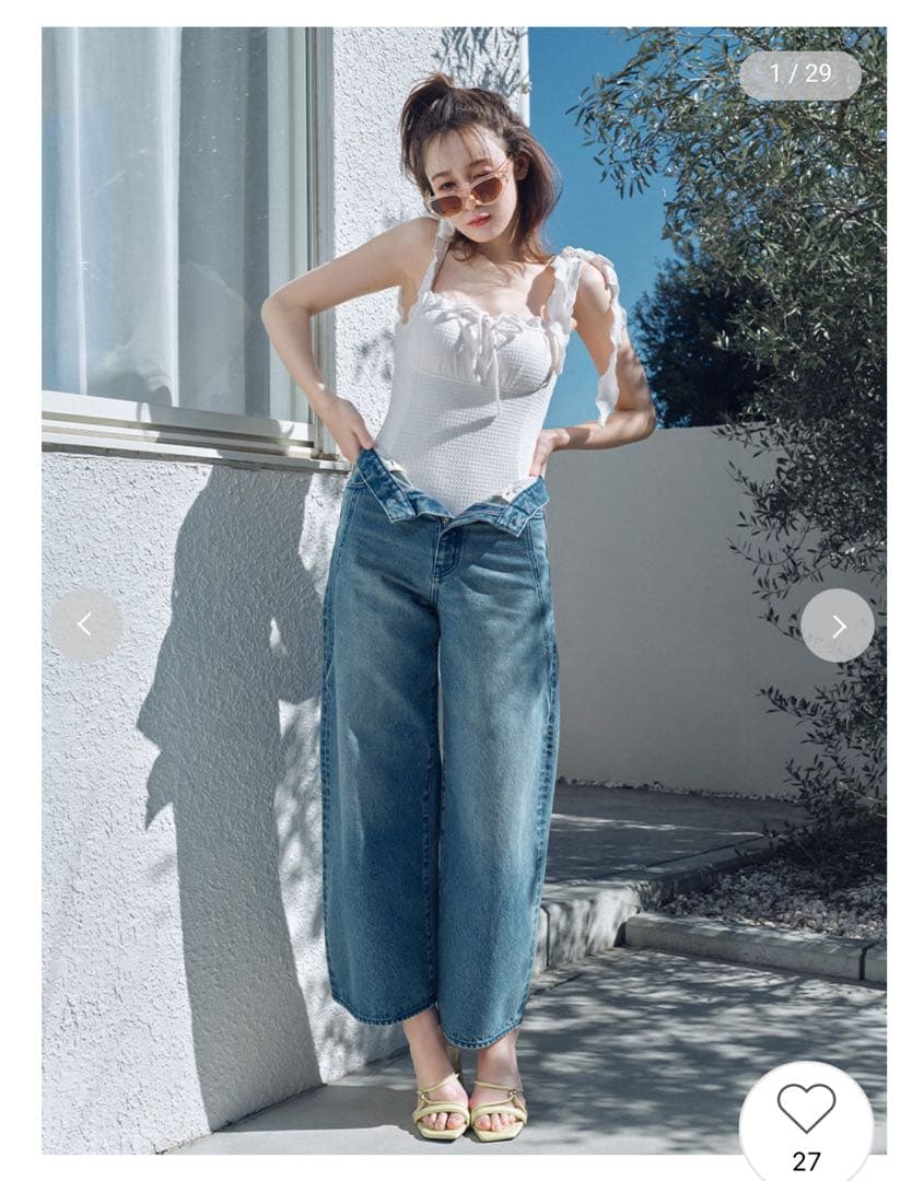 【新品】ショルダーリボンスウィムウェア