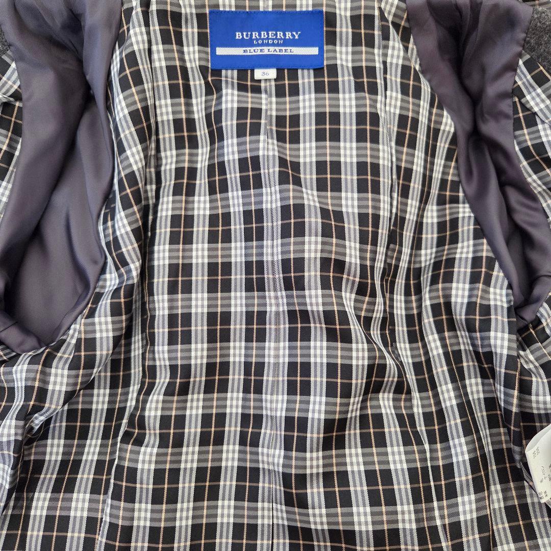 BURBERRY ブルーレーベル ノバチェック ダッフルコート　グレー