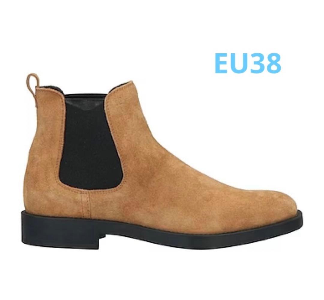 新品 未使用 TOD'S スエード ショートブーツEU38 キャメル 25cm