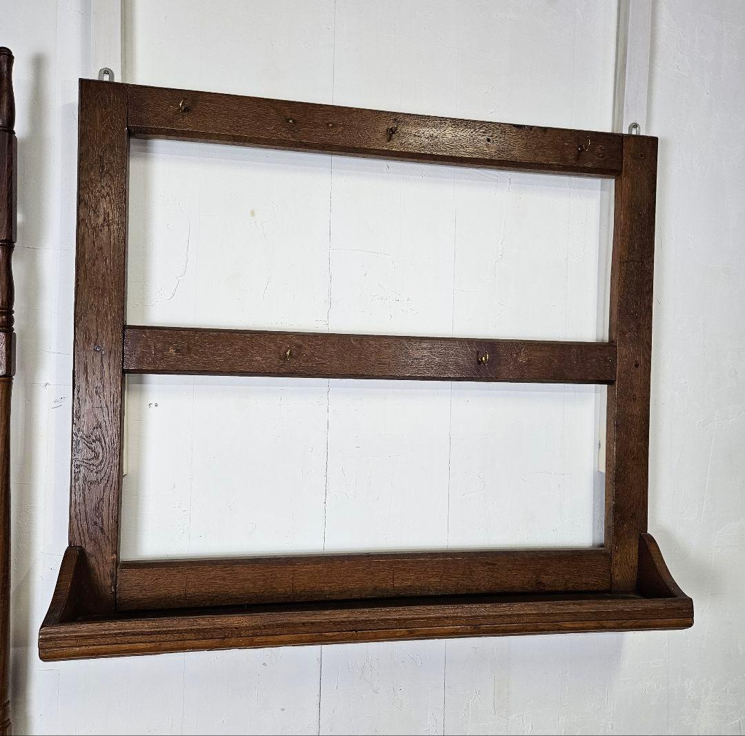 フランスアンティーク 木製の壁掛け キッチンツール ウォールシェルフ 片手鍋掛け