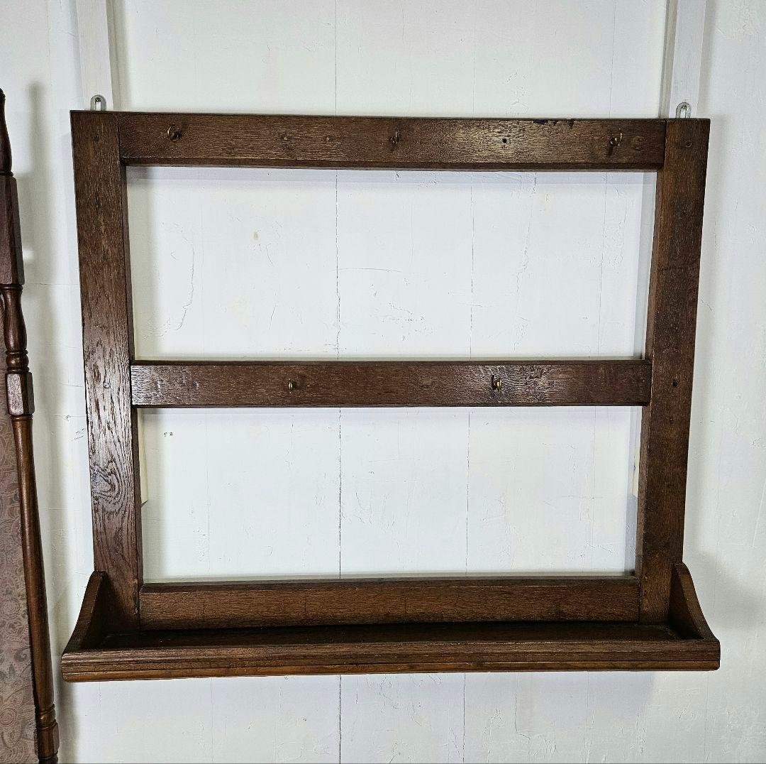 フランスアンティーク 木製の壁掛け キッチンツール ウォールシェルフ 片手鍋掛け