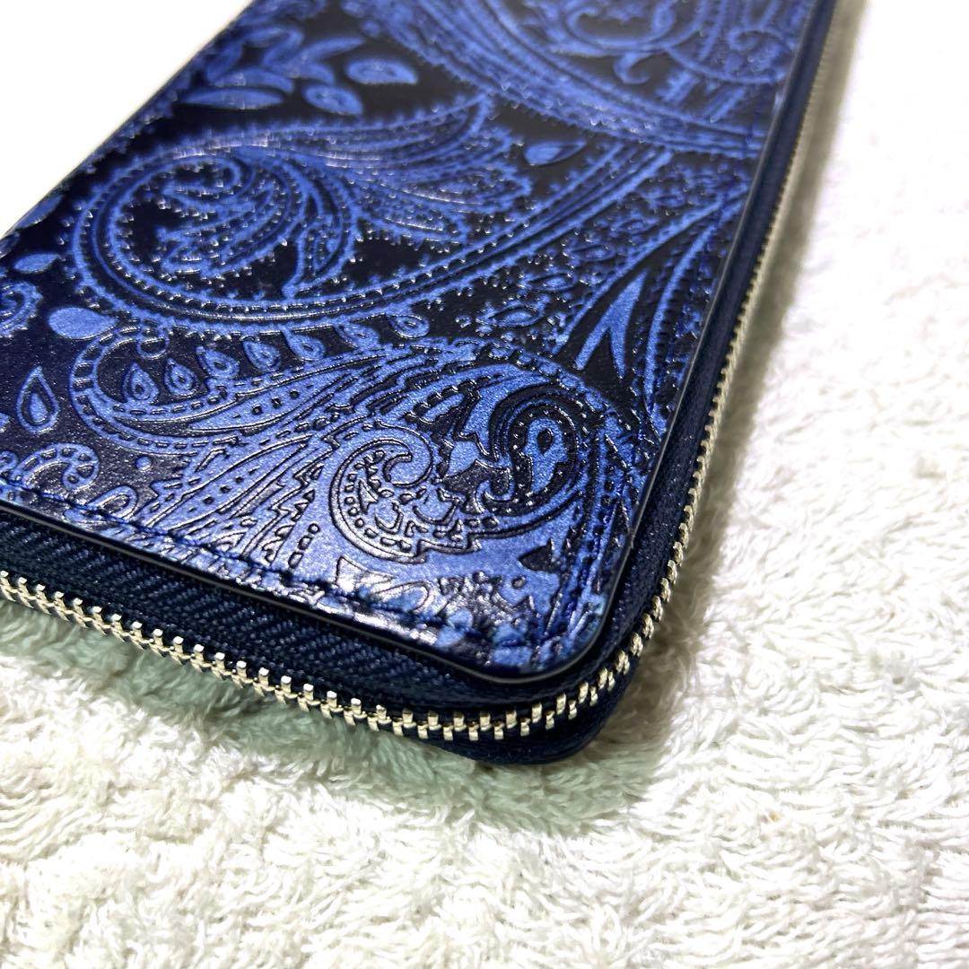 未使　BAGGY PORT KOI レザー ラウンドファスナー　長財布 ペイズリ