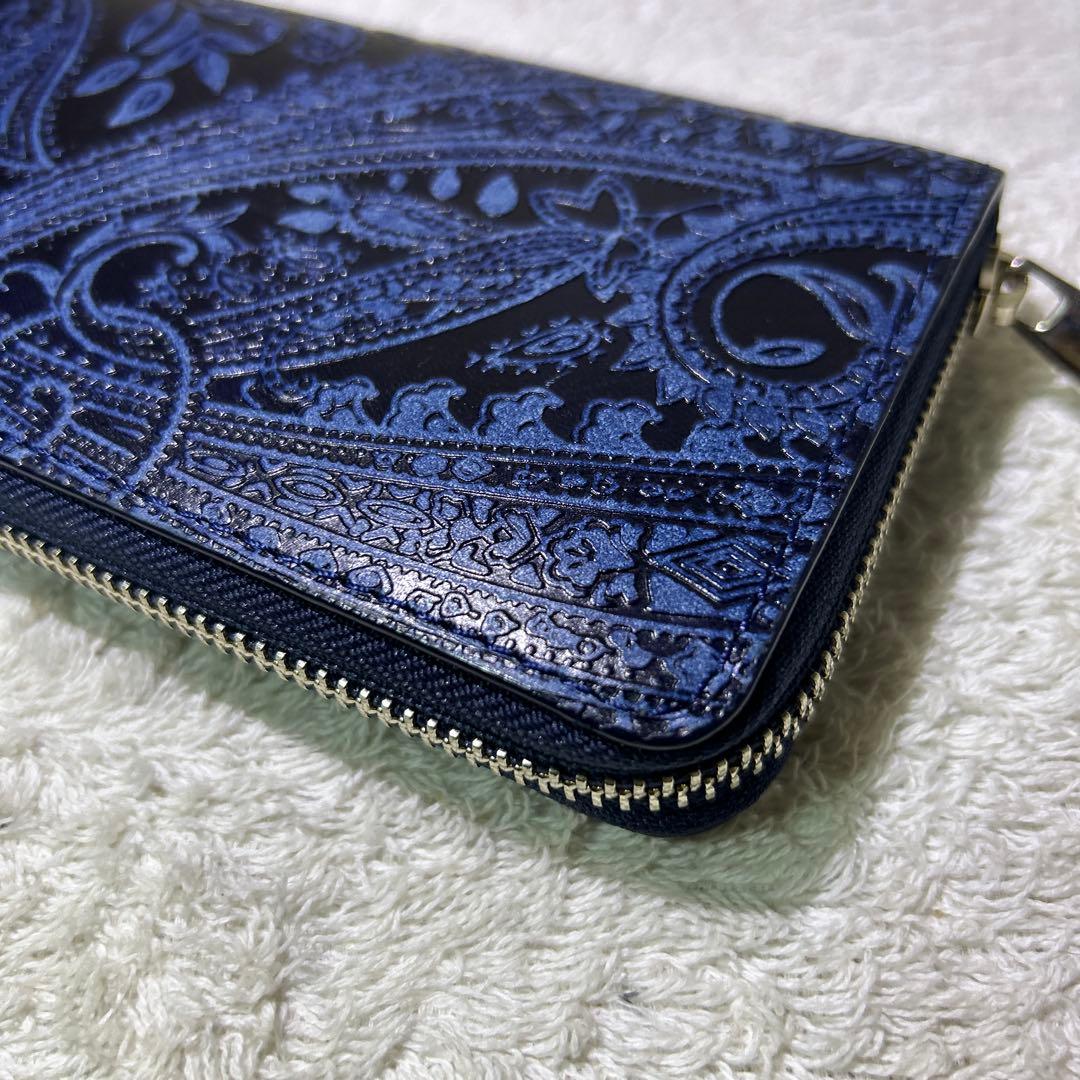 未使　BAGGY PORT KOI レザー ラウンドファスナー　長財布 ペイズリ