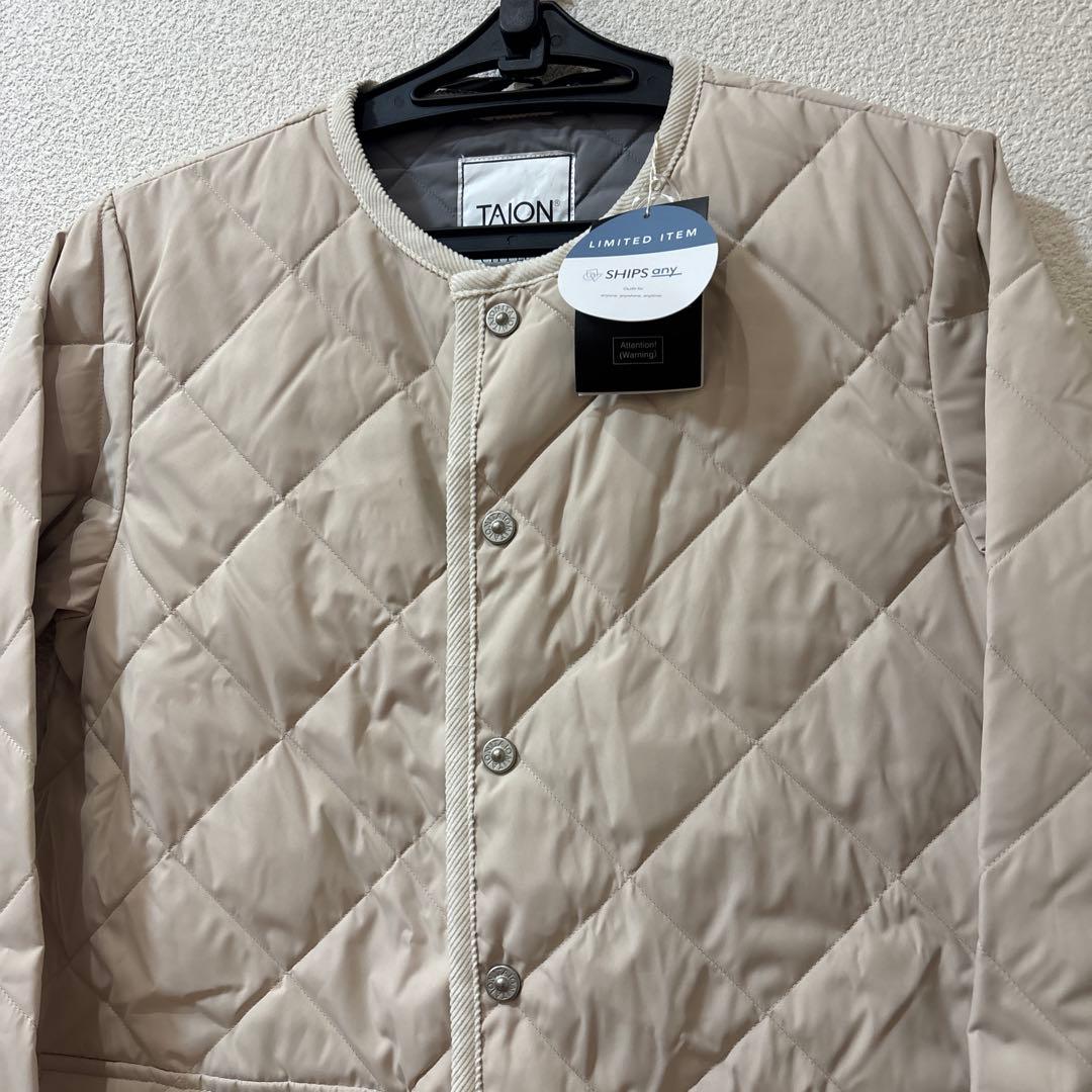 新品タグ付SHIPS TAION パイピング ノーカラー キルティング コート