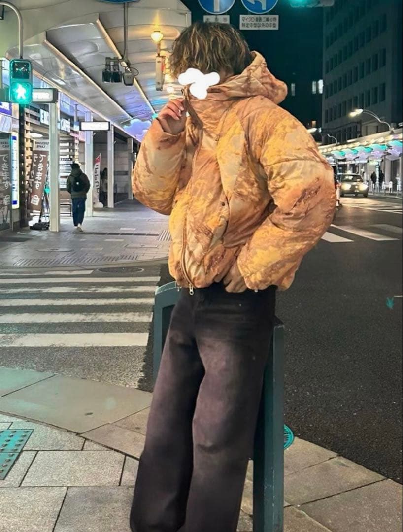 ZARA アブストラクトプリントキルティングジャケット 即完品