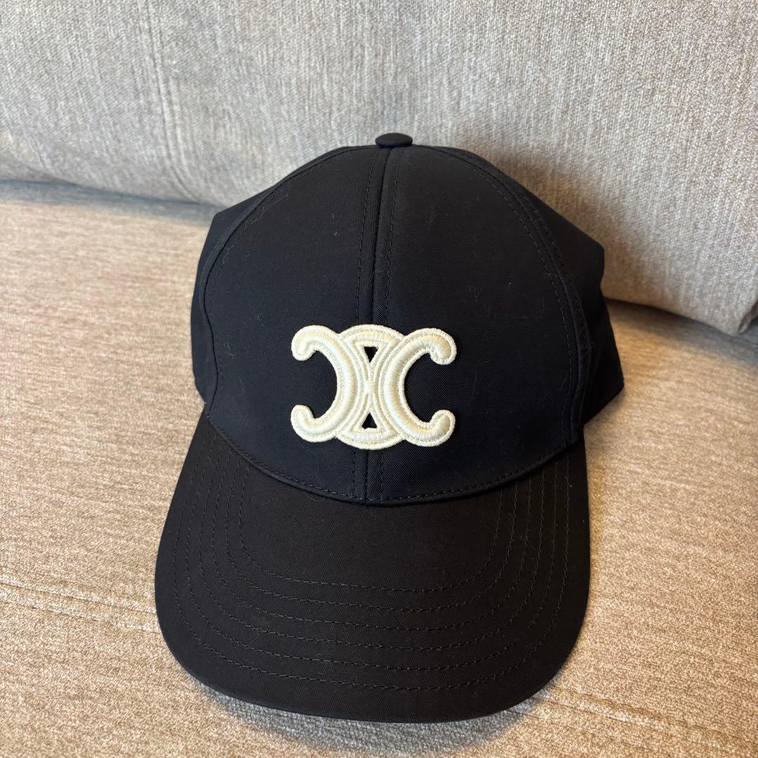 CELINE ブラック ベースボールキャップ Sサイズ