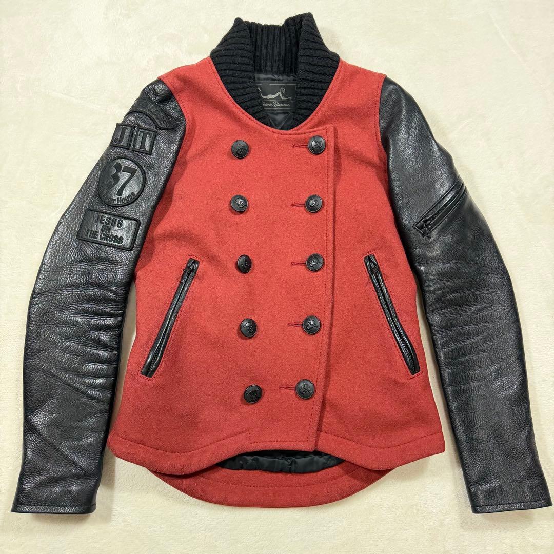 極美品 ヒステリックグラマー 希少 カウレザー レザーワッペン ダブルブレスト