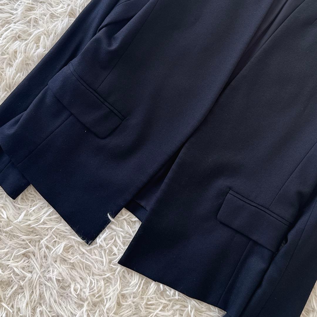 近年 セオリーリュクス✨ノーカラー パンツスーツ セットアップ 濃紺 40 38