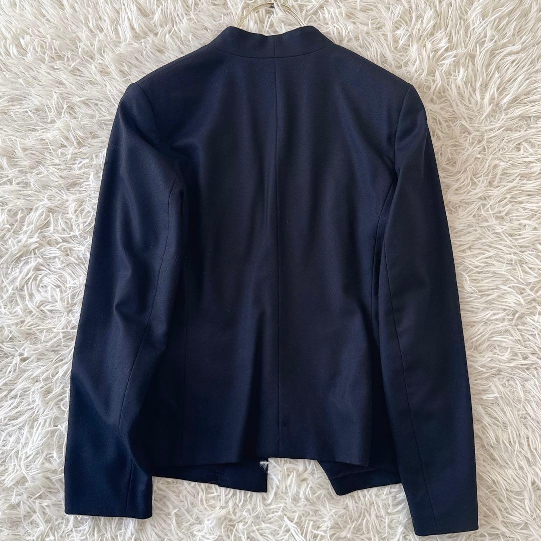 近年 セオリーリュクス✨ノーカラー パンツスーツ セットアップ 濃紺 40 38