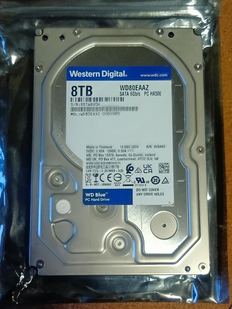 ル*ゥ様 Western Digital WD80EAAZ 8TB HDD 4台