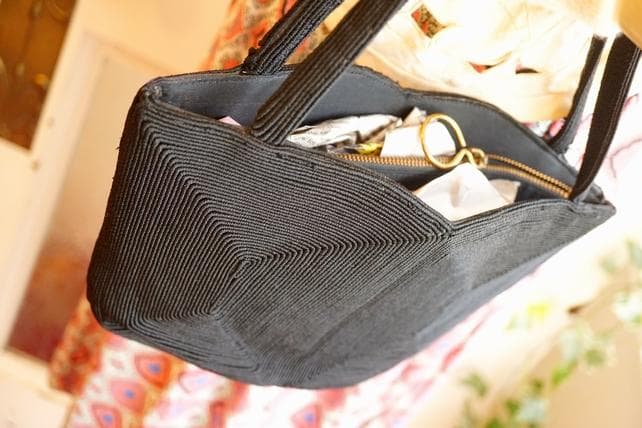 USA 1940's SILK CORD BAG SHELL アンティークバッグ