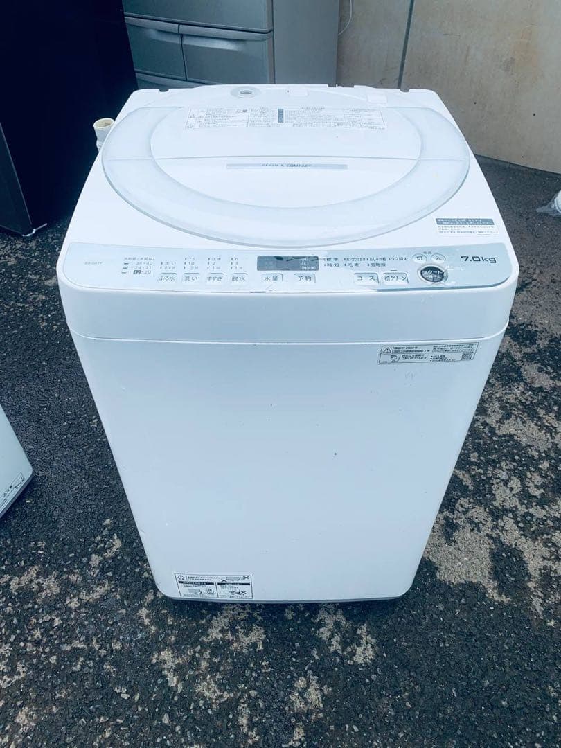 送料設置無料　SHARP 全自動電気洗濯機　ES-GE7F-W