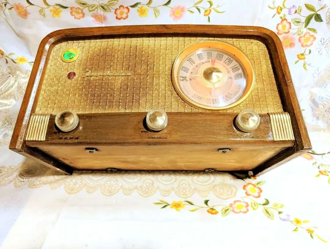 bluetooth付真空管ラジオ昭和レトロ 614A マジックアイ家族団らん