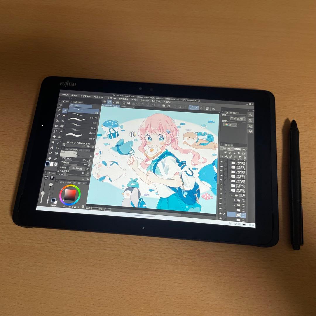 ◻️富士通 ワコム 新しめ 筆圧対応 お絵描きタブレット 128GB