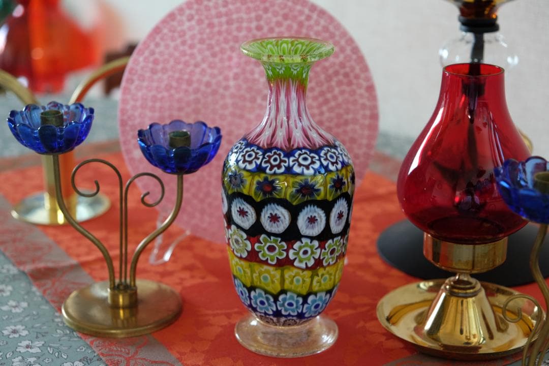 イタリア 民藝 ミルフィオリ 花瓶 検)ワイングラス プレート 皿 舩木倭帆