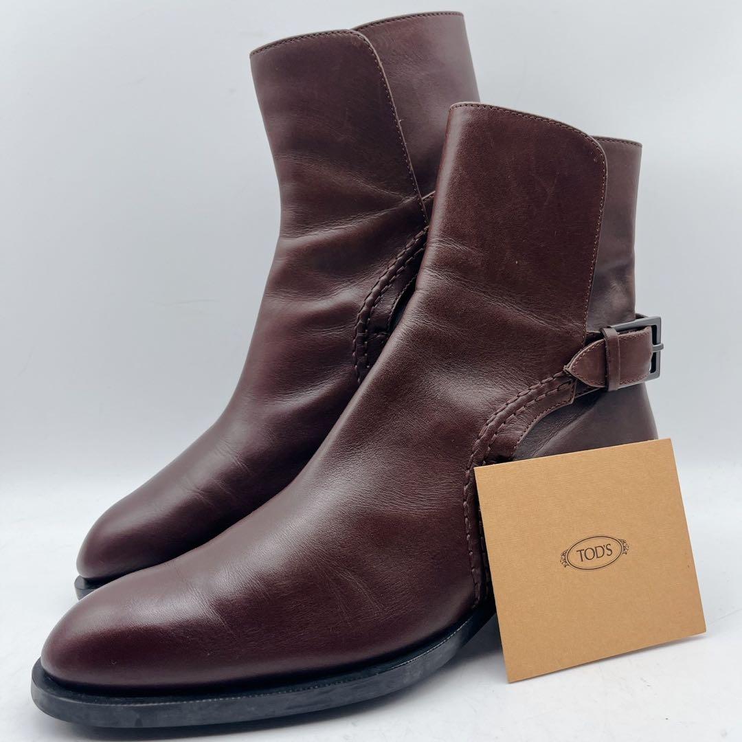 美品✨TOD'S トッズ ジョッパーブーツ ショートブーツ ダークブラウン 37