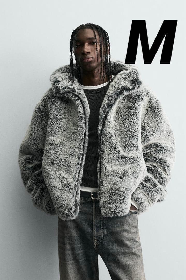 ZARA ザラ フェイクファー フード付きジャケット M