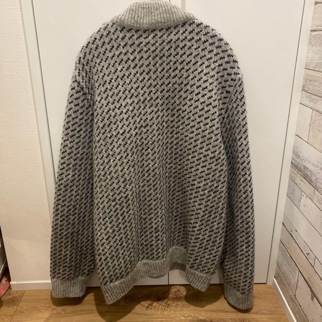 L.L.Bean 100%ウール ハーフジップセーター XL バーズアイ