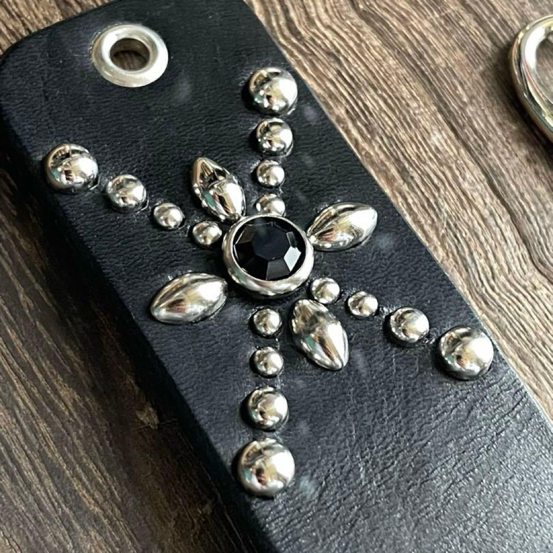 オーダー品ディッキーズ874専用スタッズベルト　牛ヌメシルバーHTC CALEE