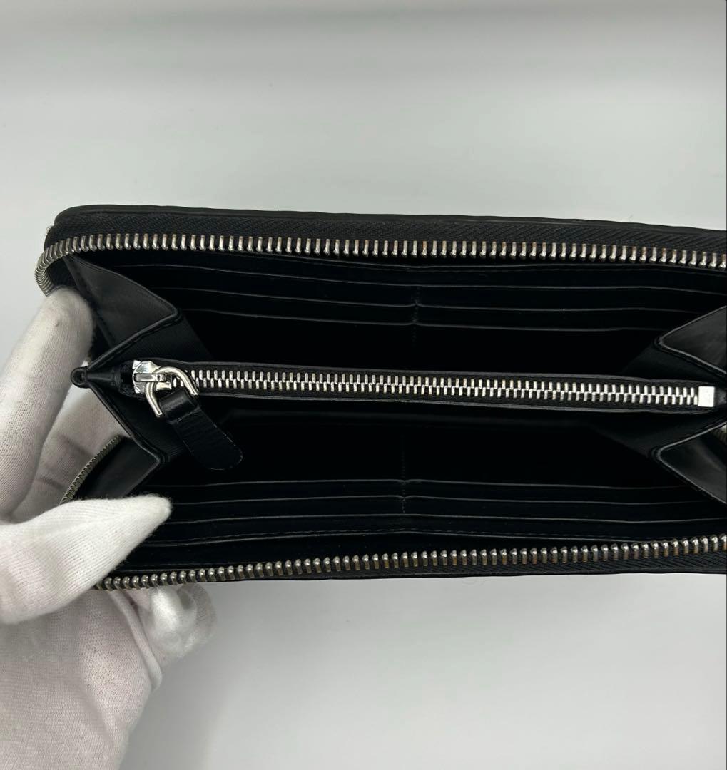 現行✨BURBERRY モノグラムTB ラウンドファスナー 長財布 保存袋 黒