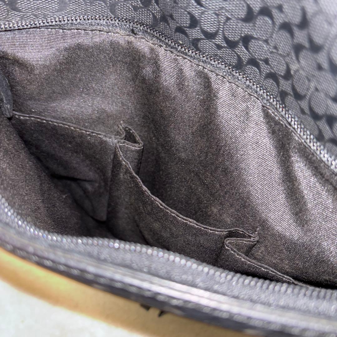 美品⭐️COACH ブラック メッセンジャーバッグ レザー　PVC サイズ調節