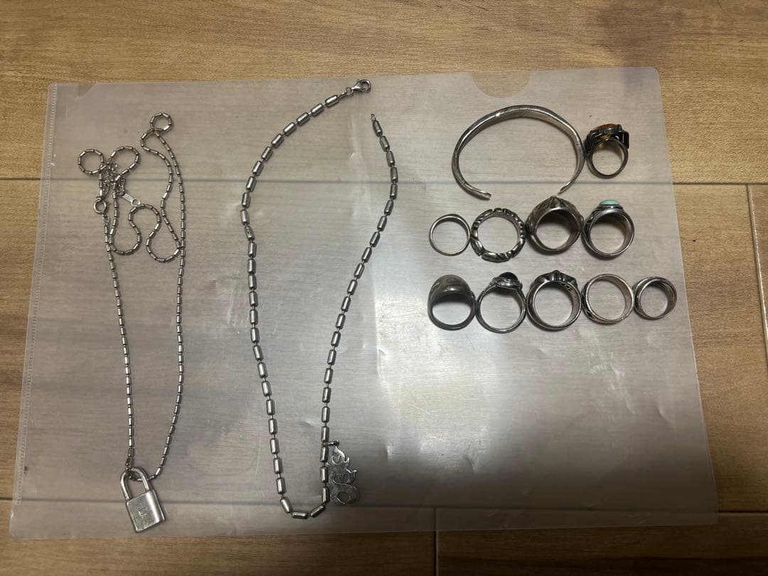 シルバー 925ネックレスとリングセット