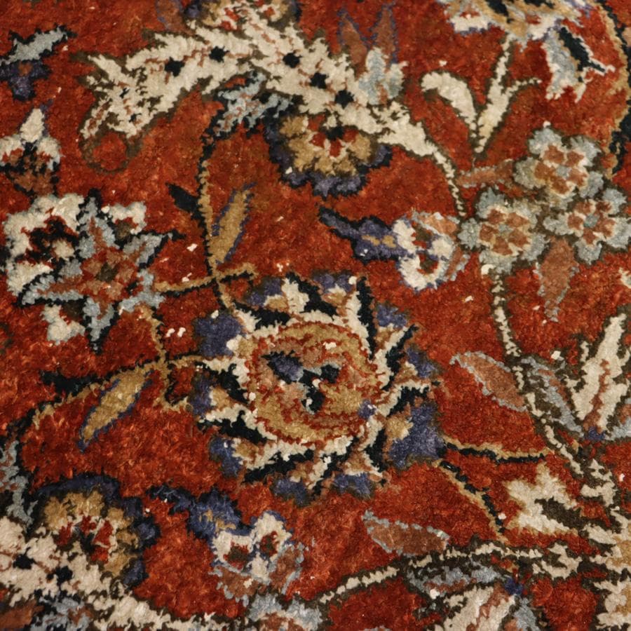 Y2361 中国シルク絨毯 シルク100% 手織り180段 大判276×182㎝