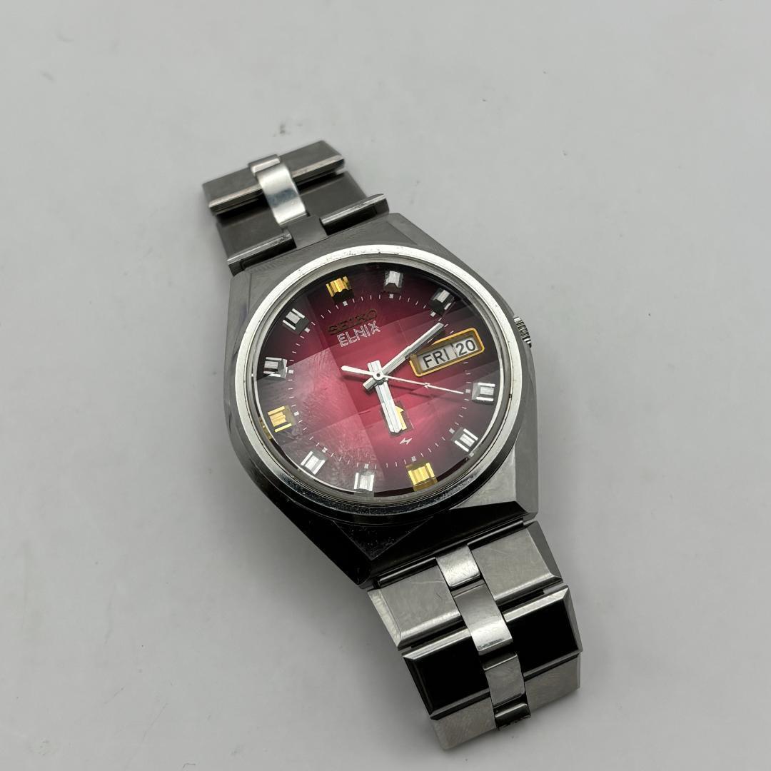 SEIKO ELNIX 0703-6020 赤紫 多面カットガラス