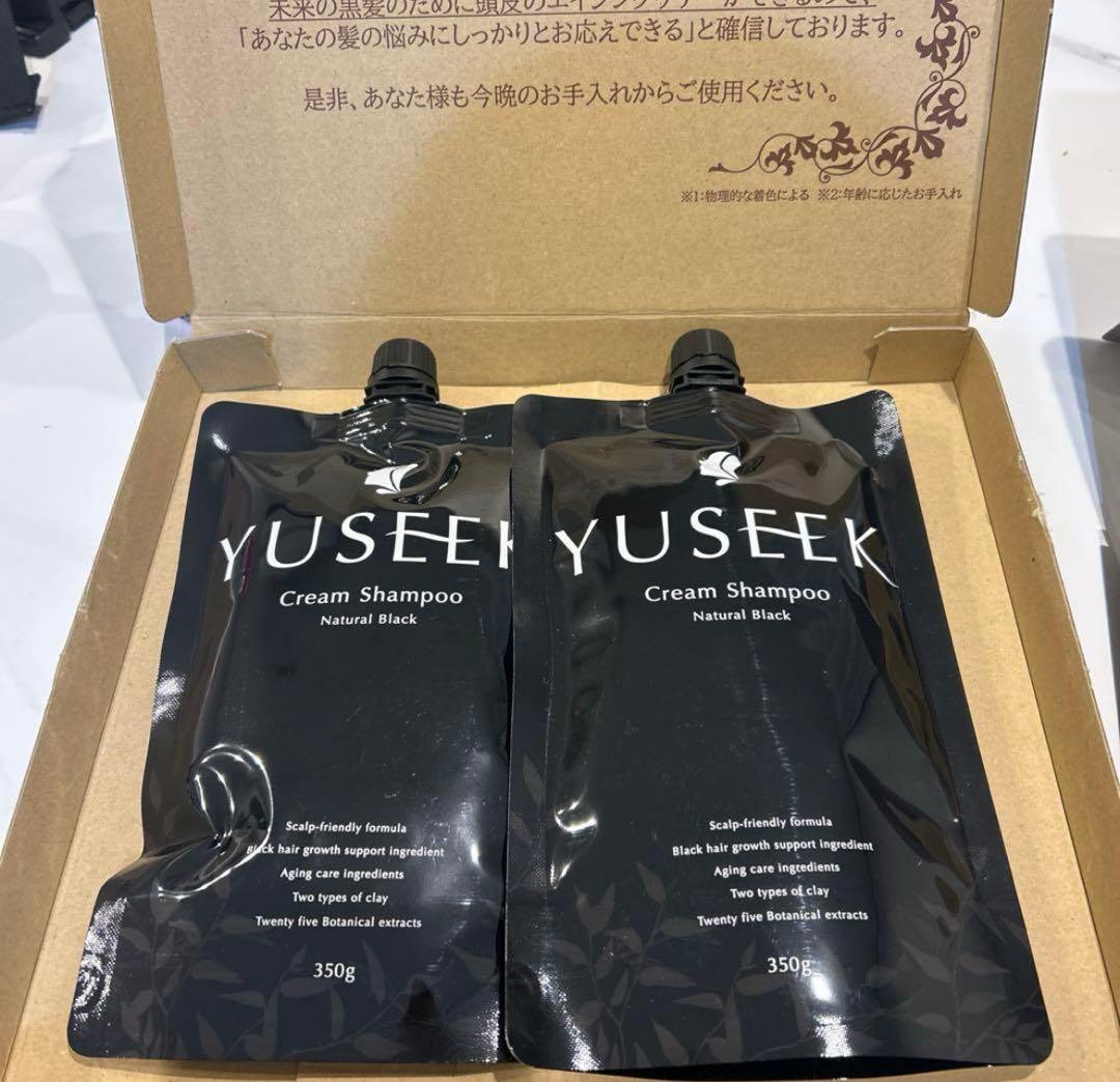 YUSEEK クリームシャンプー ナチュラルブラック 350g×2